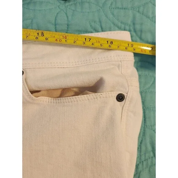J. Jill Size 16 White Denim Authentic Fit Cotton Blend Slim Ankle Jeans - Picture 9 of 9